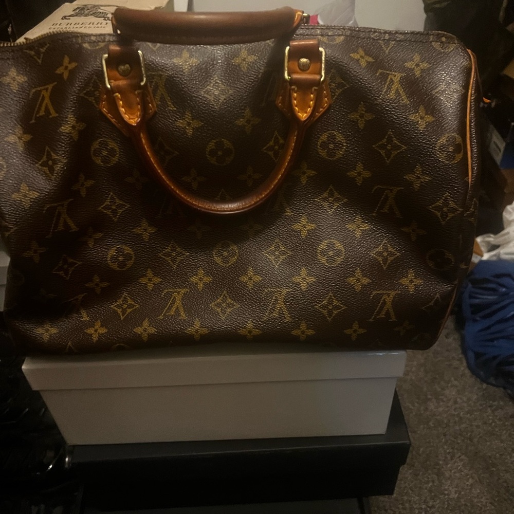 Louis Vuitton Brown and Tan Monogram Bag